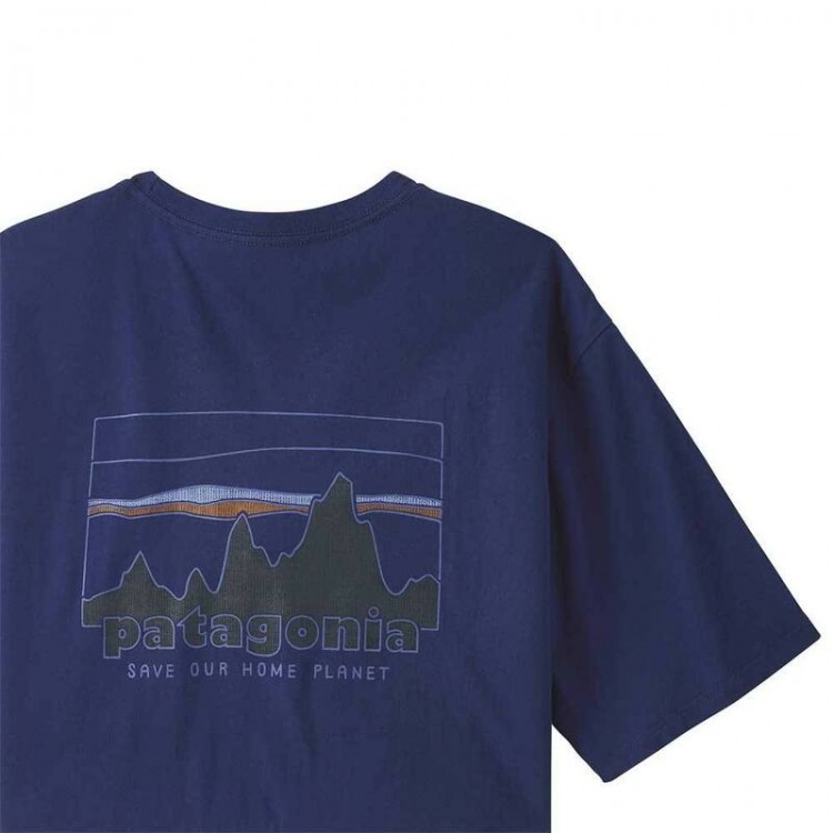 Patagonia Mens 73 Skyline Organic Tee - Sound Blue - Complete