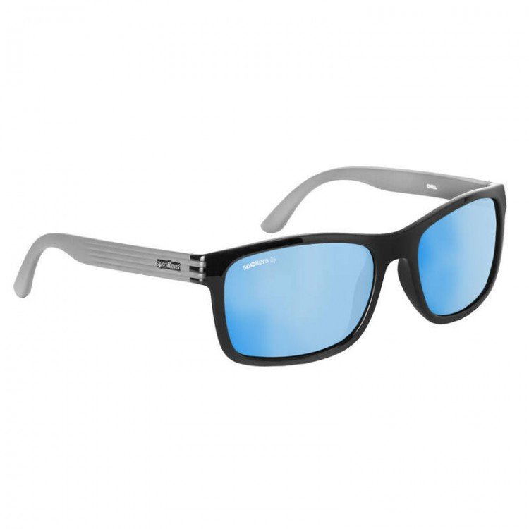 Spotters Chill Gloss/Matte Black Sunglasses & Polarised Ice Blue Mirror  Lens - Complete Outdoors NZ