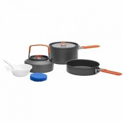  Fire-Maple Feast 1.5L Camping Gear Pot FMC-K2, Easy to Clean  Hard Anodized Aluminum and Stainless Steel, Backpacking Pot Cookware Set  and Mess Kit