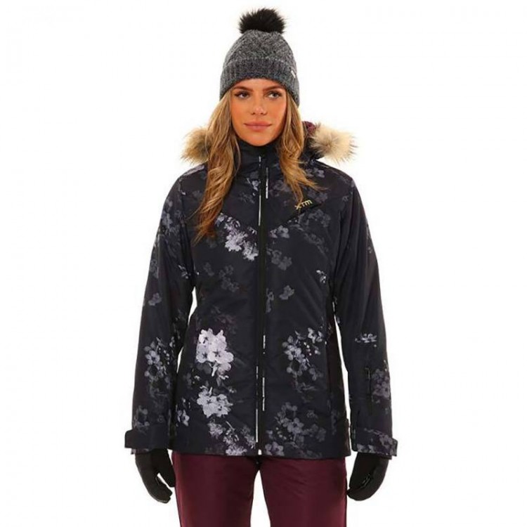 XTM Womens Thea Ski Jacket - Black & White Floral